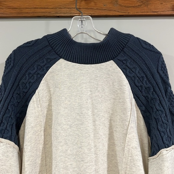POL - Navy/Cream Knit Pullover - cable knit, L - Picture 2 of 8